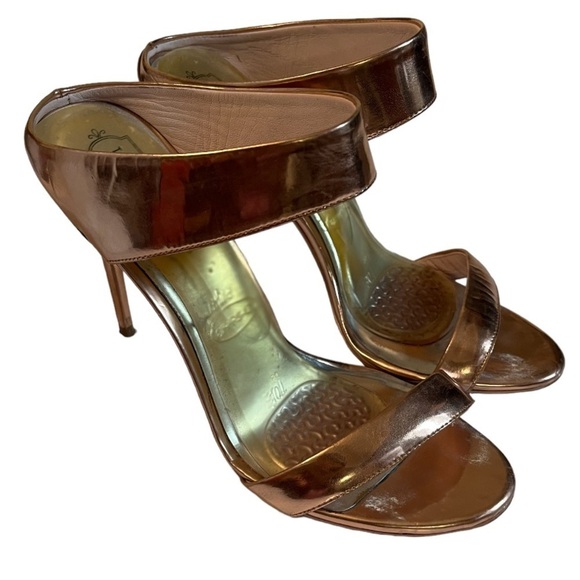 Ted Baker London Shoes Sz 8 Chablise Rose Gold Heels Mules - Picture 3 of 12